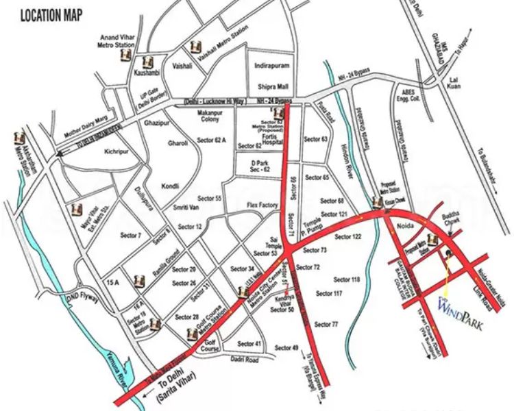 KVD Wind Park Techzone 4 Greater Noida Location Map