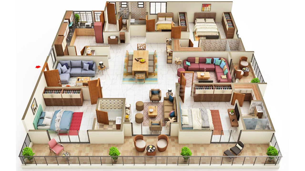 MoonGlade Apartments Kokapet Hyderabad Floor Plan 4 BHK 