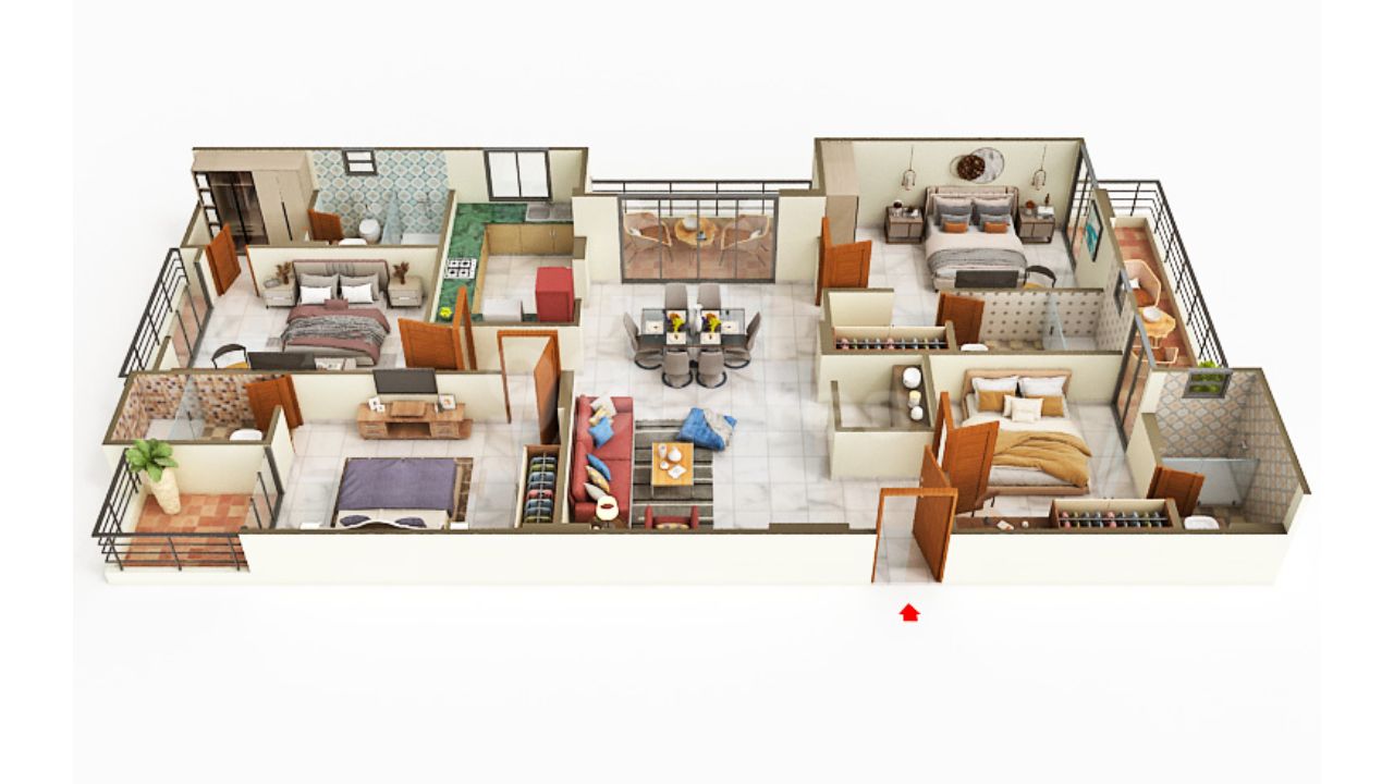 Vardhman Eminara Mansarovar Jaipur Floor Plan 4 BHK