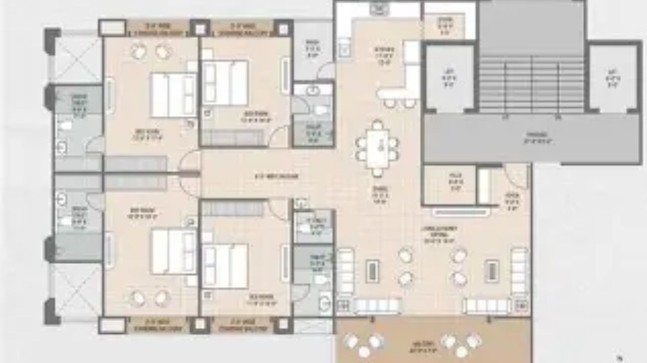 Belur Apartments Floor Plan 4 BHK