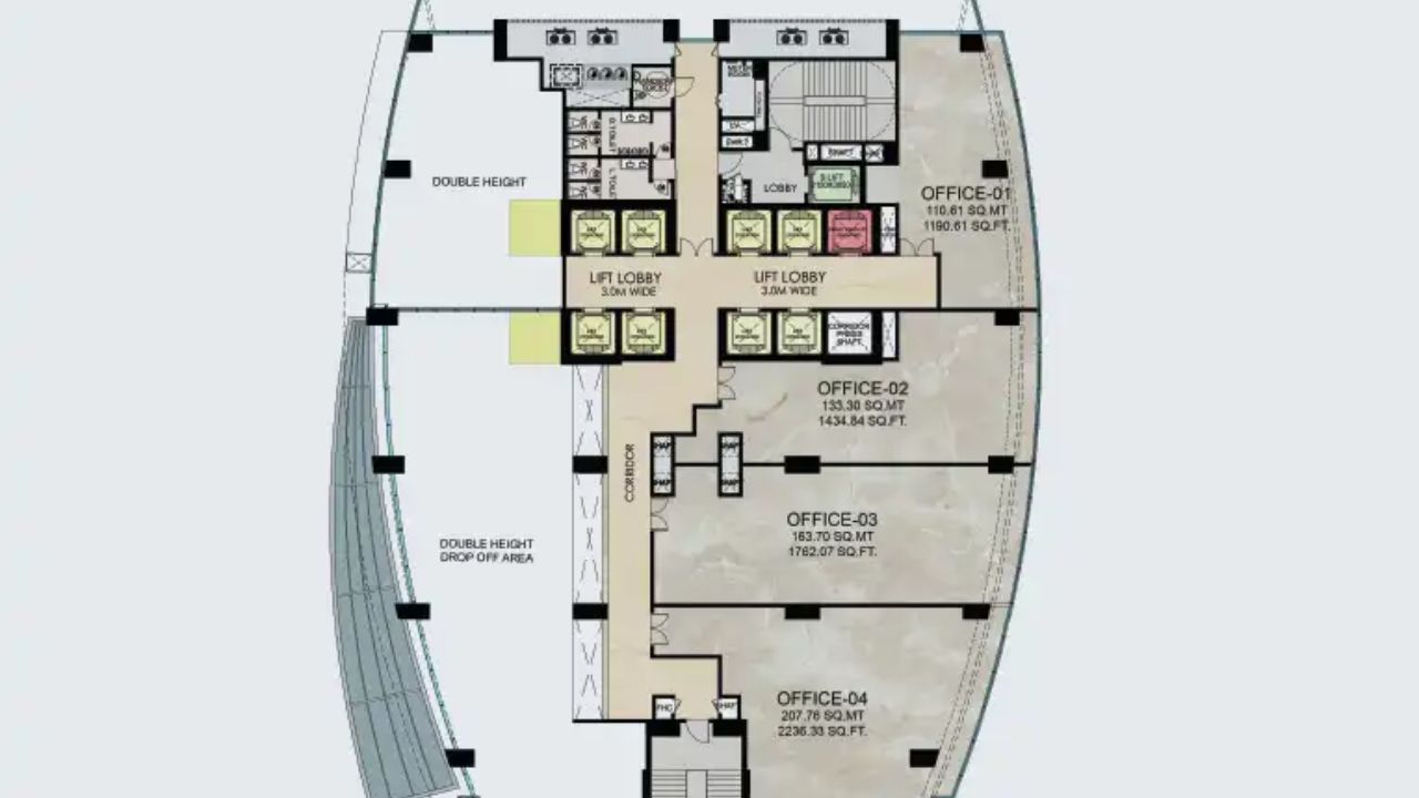 Shalimar Business District Tower 1 Gomti Nagar Extension Lucknow Floor Plan First Floor 