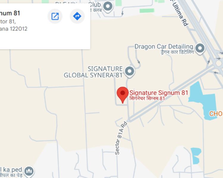 Signature Signum 81 Sector 81 Gurgaon Location Map