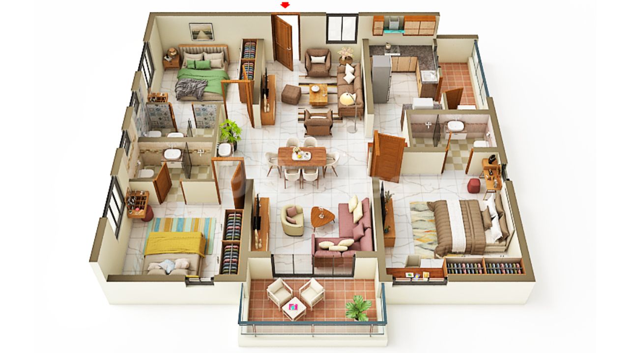 Rajapushpa Sierra Tellapur Hyderabad Floor Plans 3 BHK 