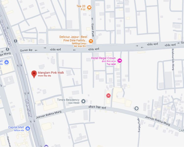 Manglam Pink Walk Jagatpura Jaipur Location Map 