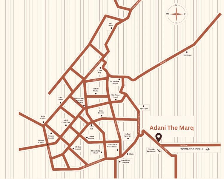 Adani The Marq Location Map