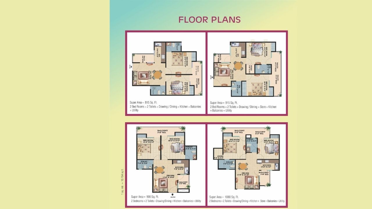 Ajnara Integrity Type A Floor Plan
