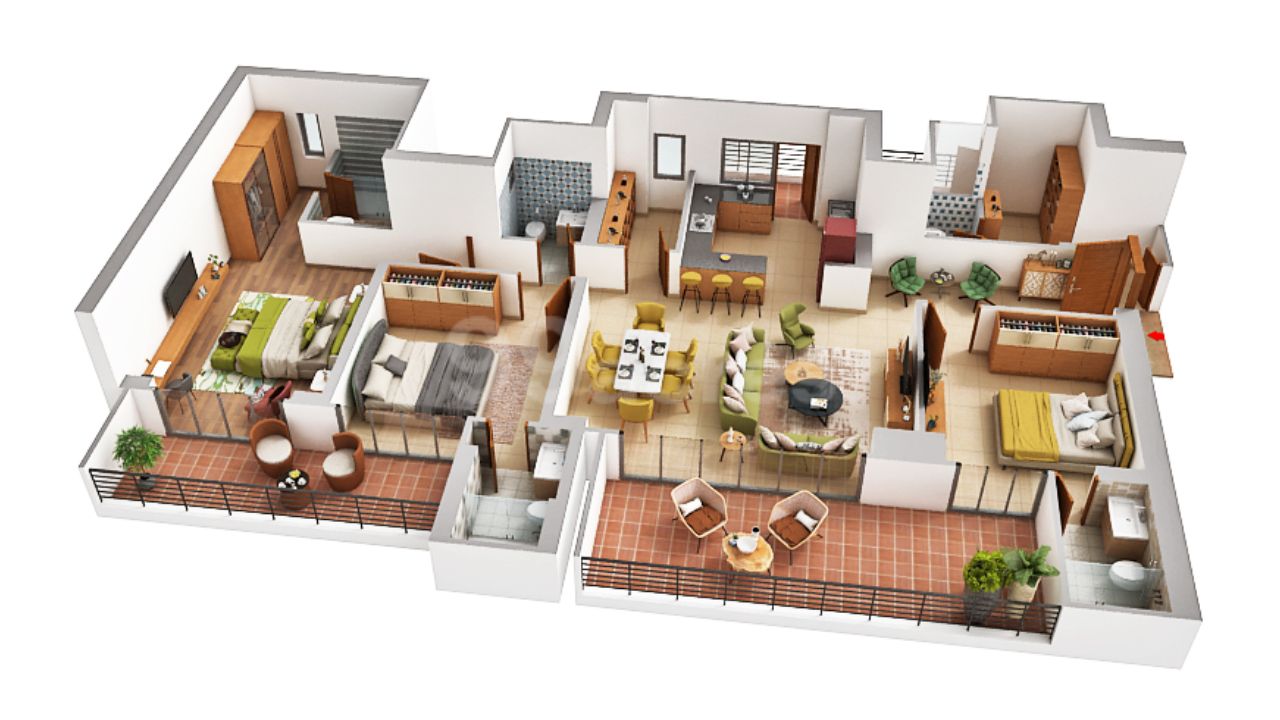 Godrej Jardinia Sector 146 Noida Floor Plan 3 BHK 