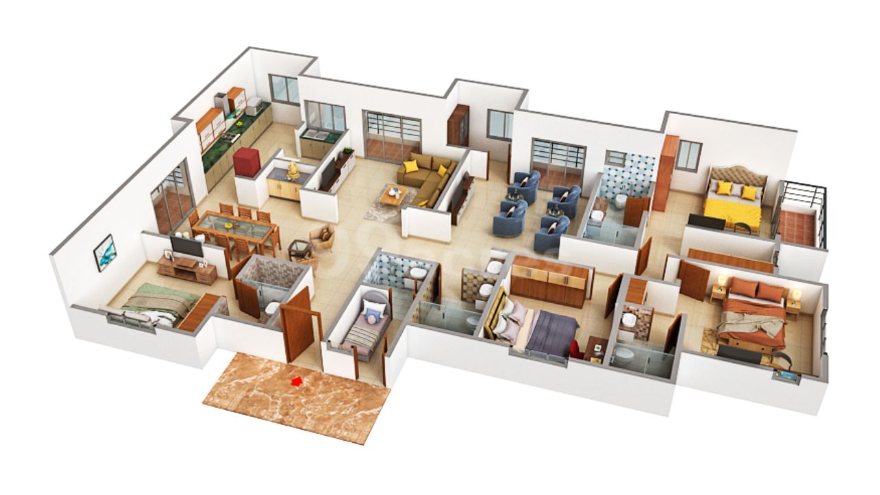 Meenakshi High Life Towers Hebbal Bangalore Floor Plan 4 BHK