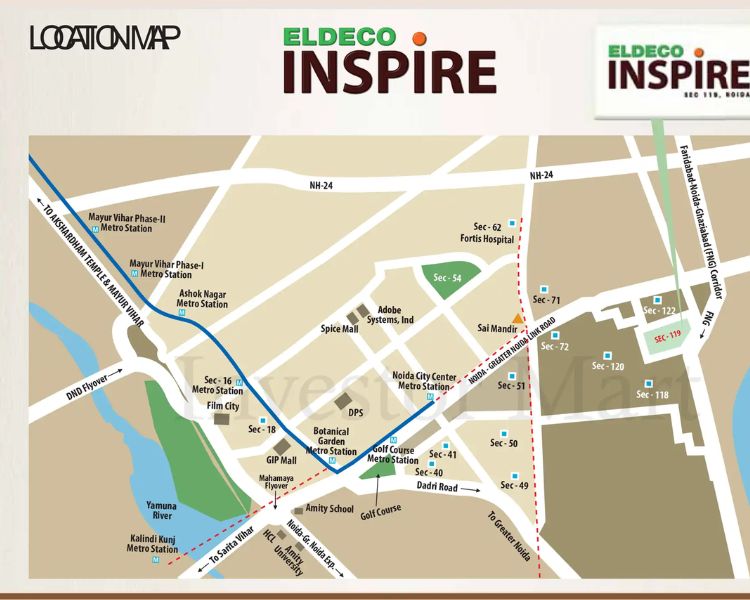 Eldeco Inspire Sector 119 Noida Location Map