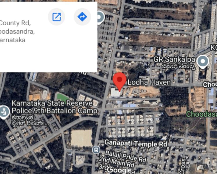 Lodha Haven Hosa Road Bangalore Location Map