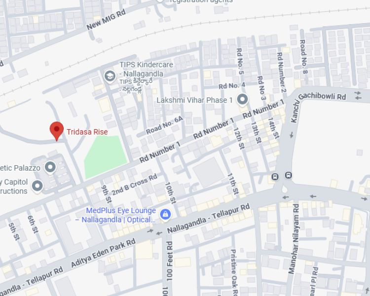 Tridasa Rise Nallagandla Hyderabad Location Map