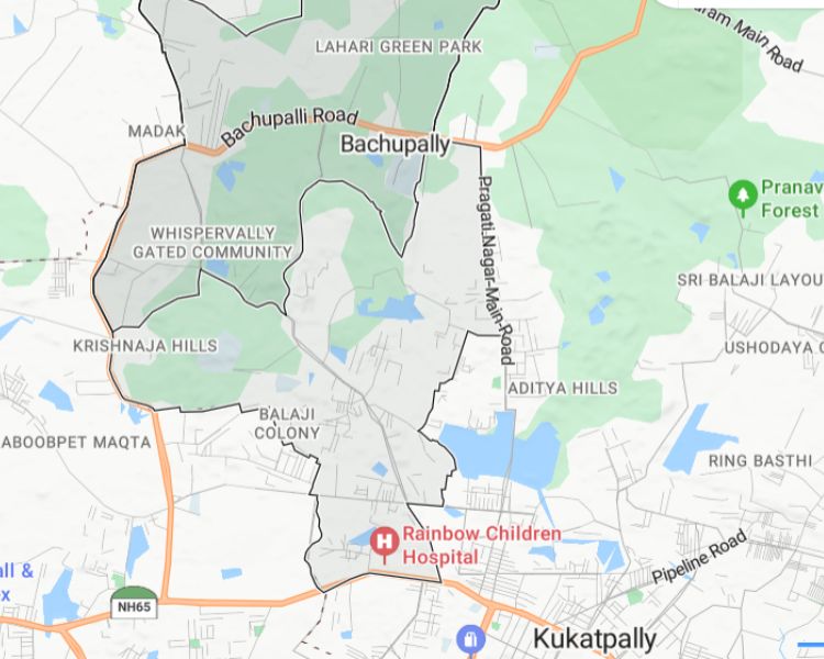 Candeur Eternia Bachupally Hyderabad Location Map