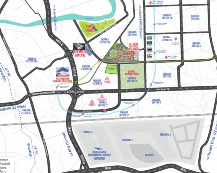 Antriksh Godrej Apartments Sector 10 Dwarka Delhi Location Map