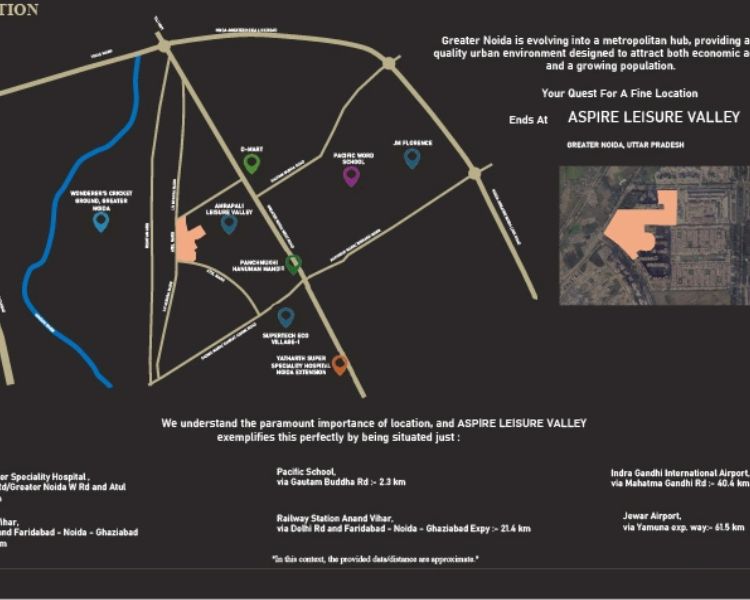 NBCC Aspire Leisure Valley Sector 1 Greater Noida West Location Map 