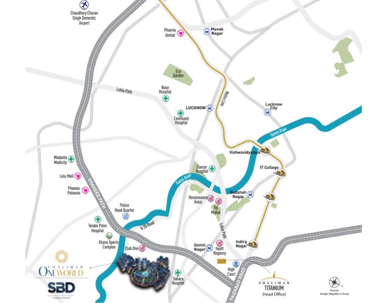 Shalimar Business District Tower 1 Gomti Nagar Extension Lucknow Location Map 
