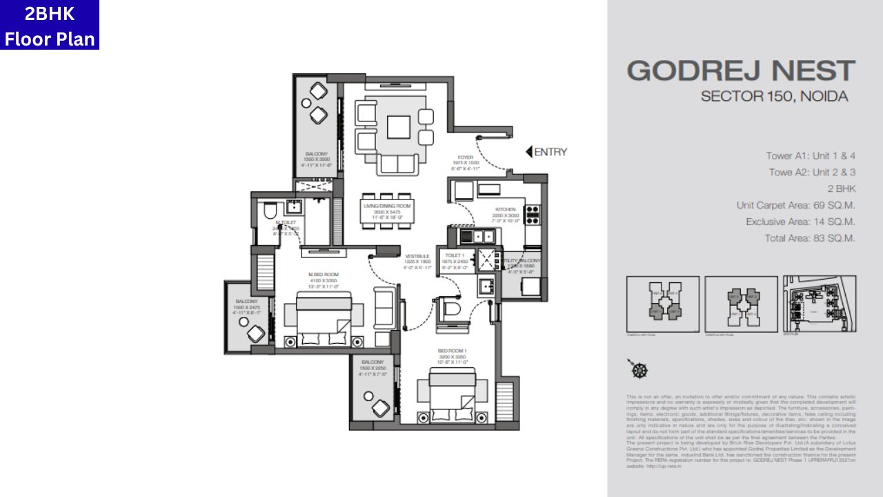 Godrej Nest 2BHK Floor Plan