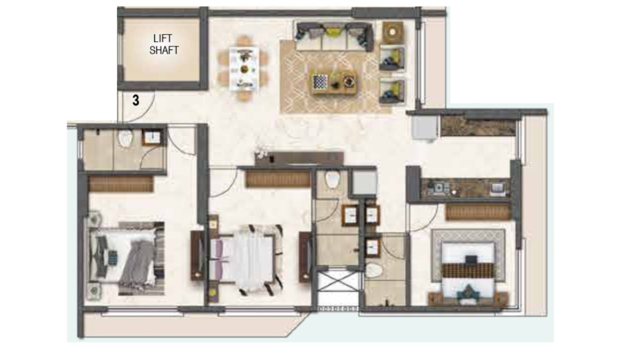 Kesarwani Apartment Delhi Floor Plan 3 BHK