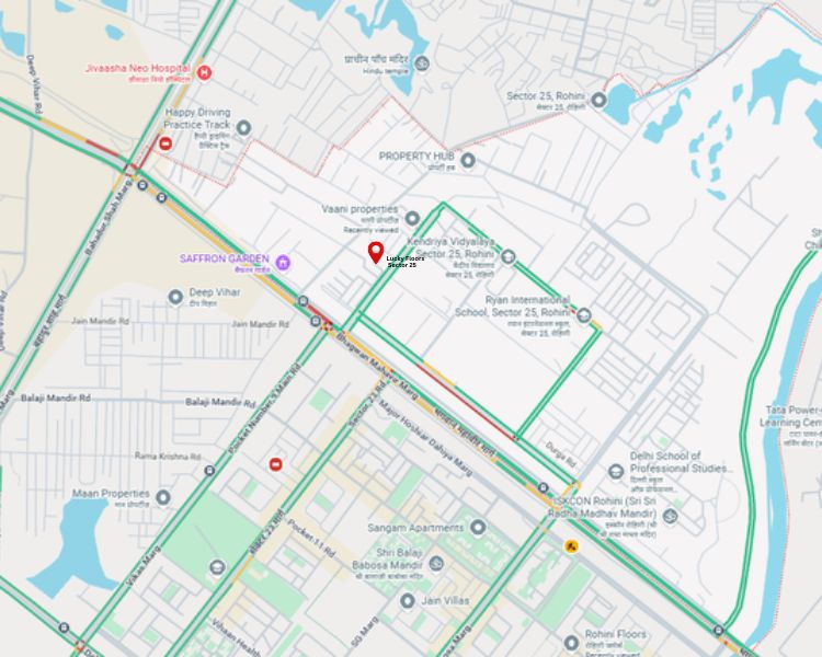 Lucky Affordable Floors Sector 25 Rohini location Map