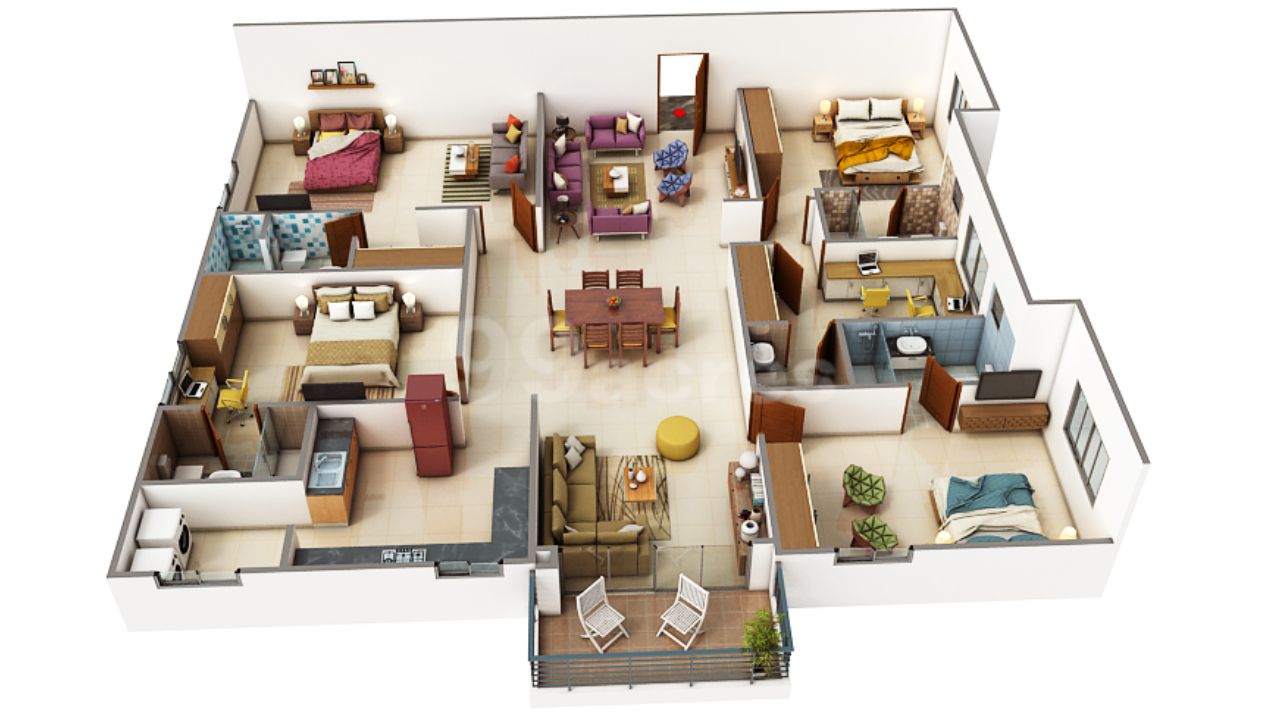 Ramky One Odyssey Kokapet Hyderabad Floor Plan 4BHK