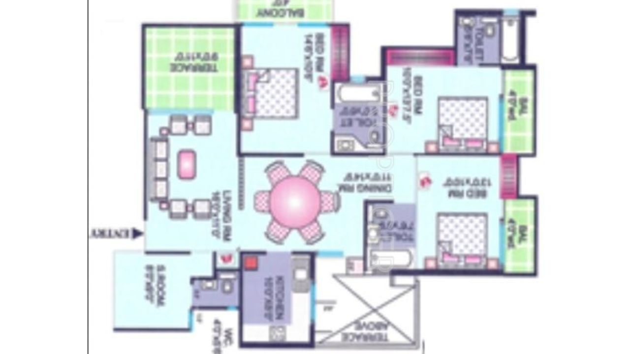 Pragya CGHS Floor Plan 3BHK