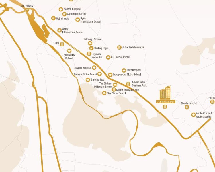 Godrej Jardinia Sector 146 Noida Location Map 