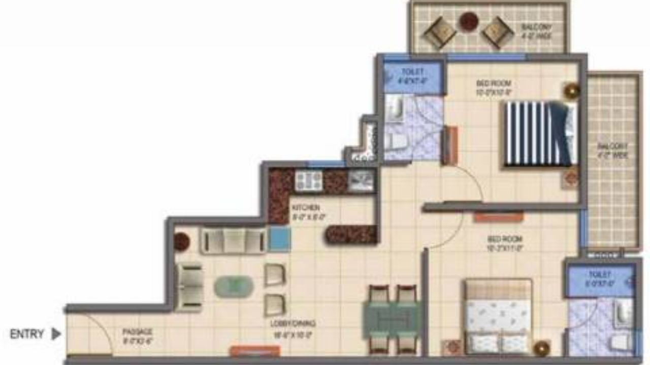 Signature Global Roselia Gurgaon Floor Plan 2BHK