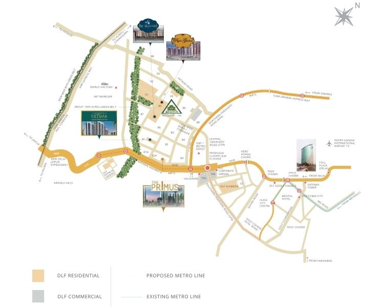 DLF The Ultima Location Map