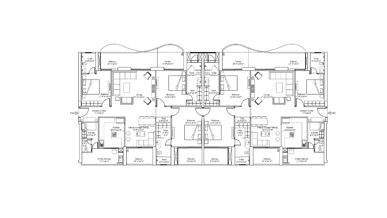 The Prestige City Floor Plan 6 BHK