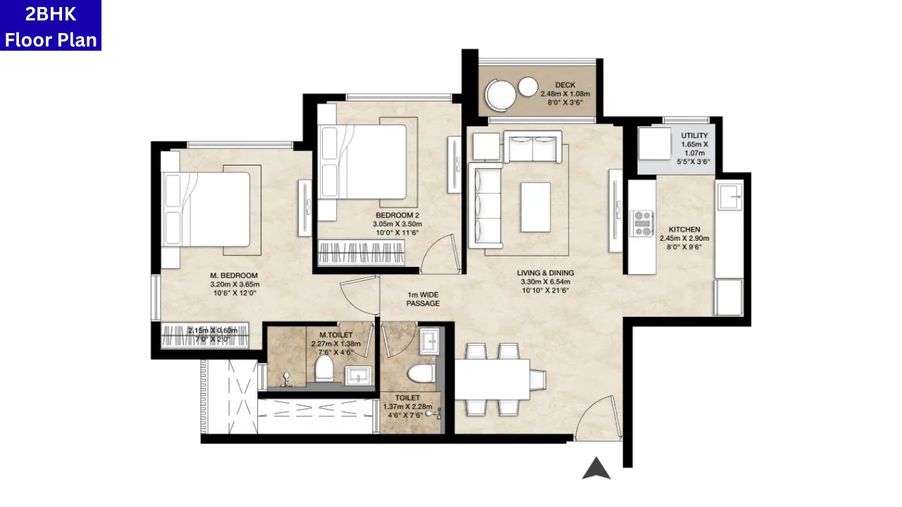 Mahindra Marina 64 Mumbai 2BHK Floor Plan