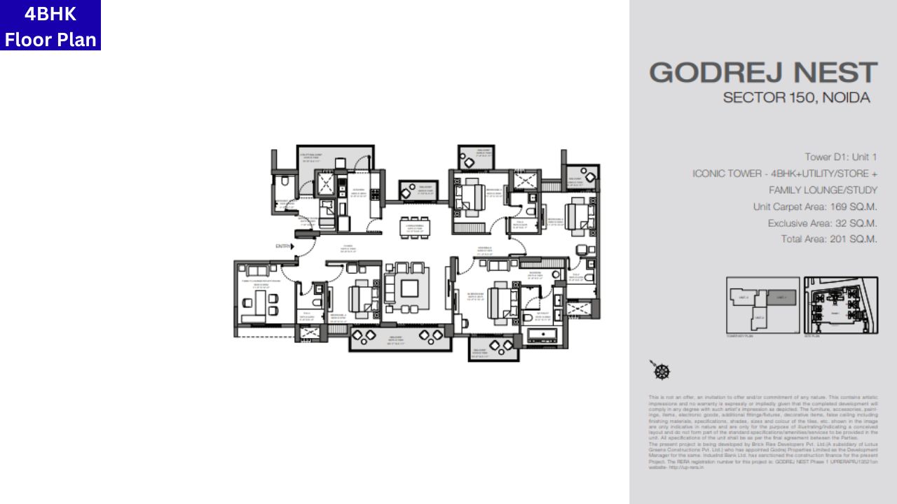 Godrej Nest Sector 150 Noida 4BHK Floor Plan