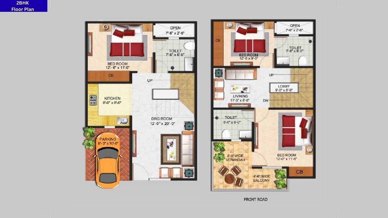 Sindhuja Valley Noida Extension Noida 2BHK Floor Plan