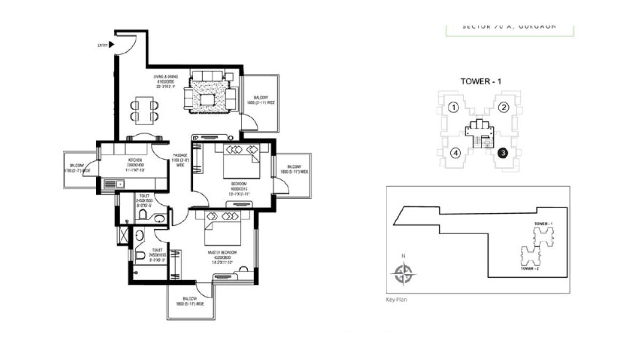 M3M Escala 2BHK Type 1