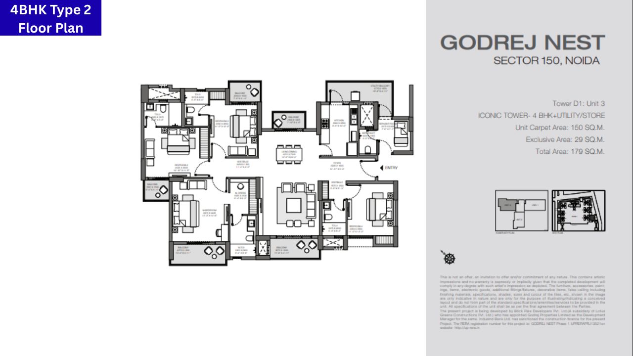 Nest Godrej Noida 4BHK Type 2 Floor Plan