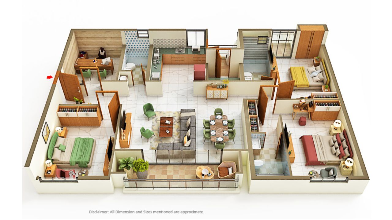 Mahima Valenza Patrakar Colony Jaipur Floor Plan 3 BHK