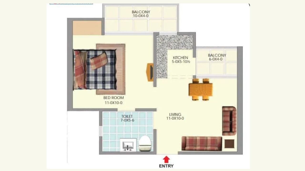 Antriksh Kanball 3G Floor Plan 1 BHK