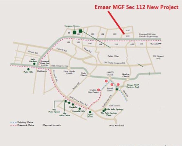 Emaar MGF Ekaantam Sector 112 Gurgaon Location Map