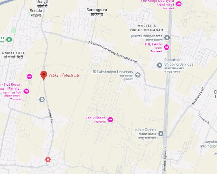 Vatika Infotech City Ajmer Road Jaipur Location Map 