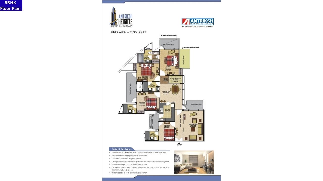 Antriksh Heights Sector 84 Gurgaon 5BHK Floor Plan
