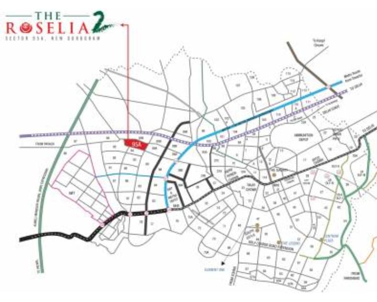 Signature Roselia Phase 2 Sector 95A Gurgaon Location Map