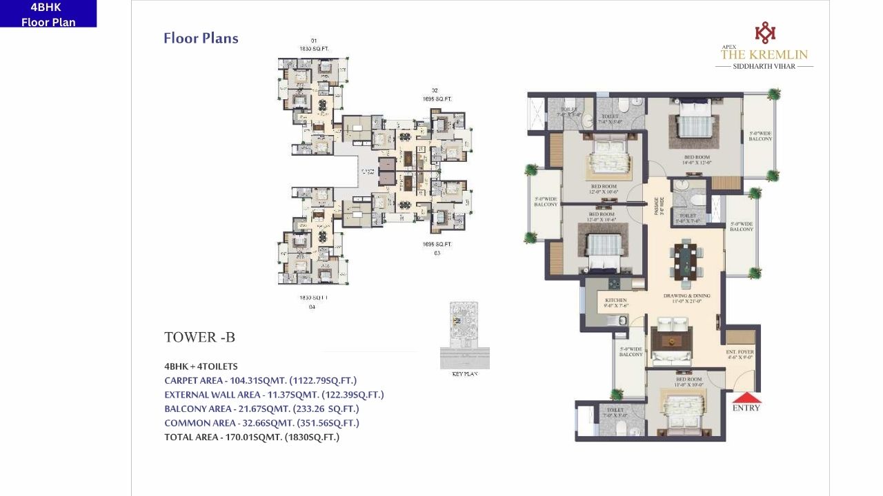 Apex Kremlin 4BHK Floor Plan