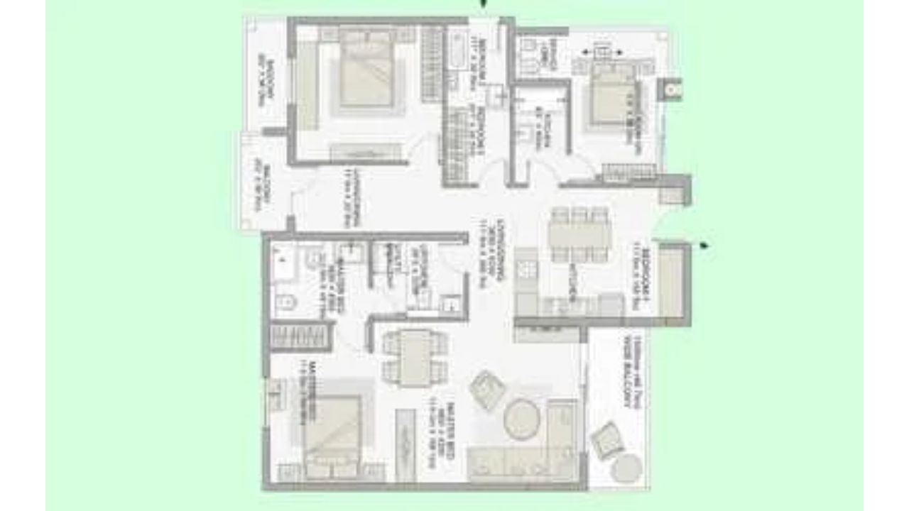 Eldeco 7 Peaks Residences Sector Omicron 1A Greater Noida Floor Plan 4 BHK 