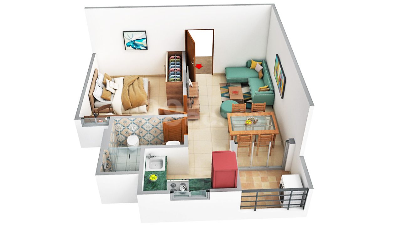 Four Way Homes Tonk Road Jaipur Floor Plan 1 BHK