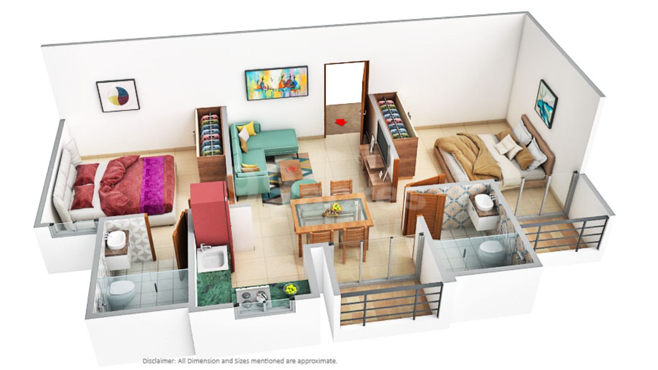 Four Way Homes Tonk Road Jaipur Floor Plan 2 BHk