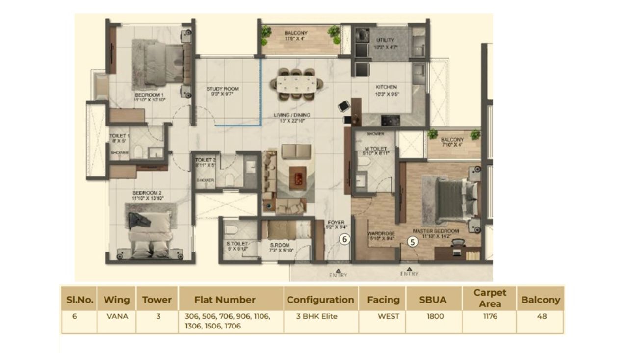 Sumadhura Solace Marathahalli Bangalore Floor Plan 4BHK