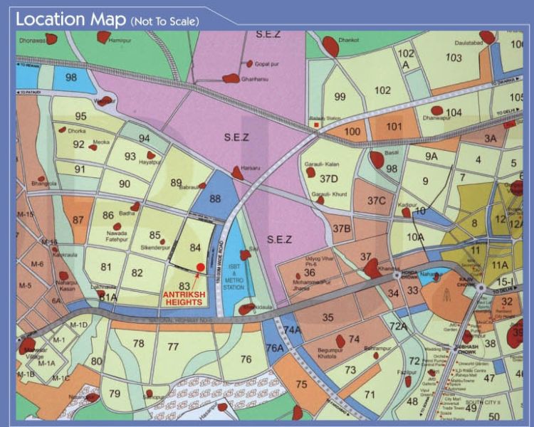 Antriksh Heights Location Map