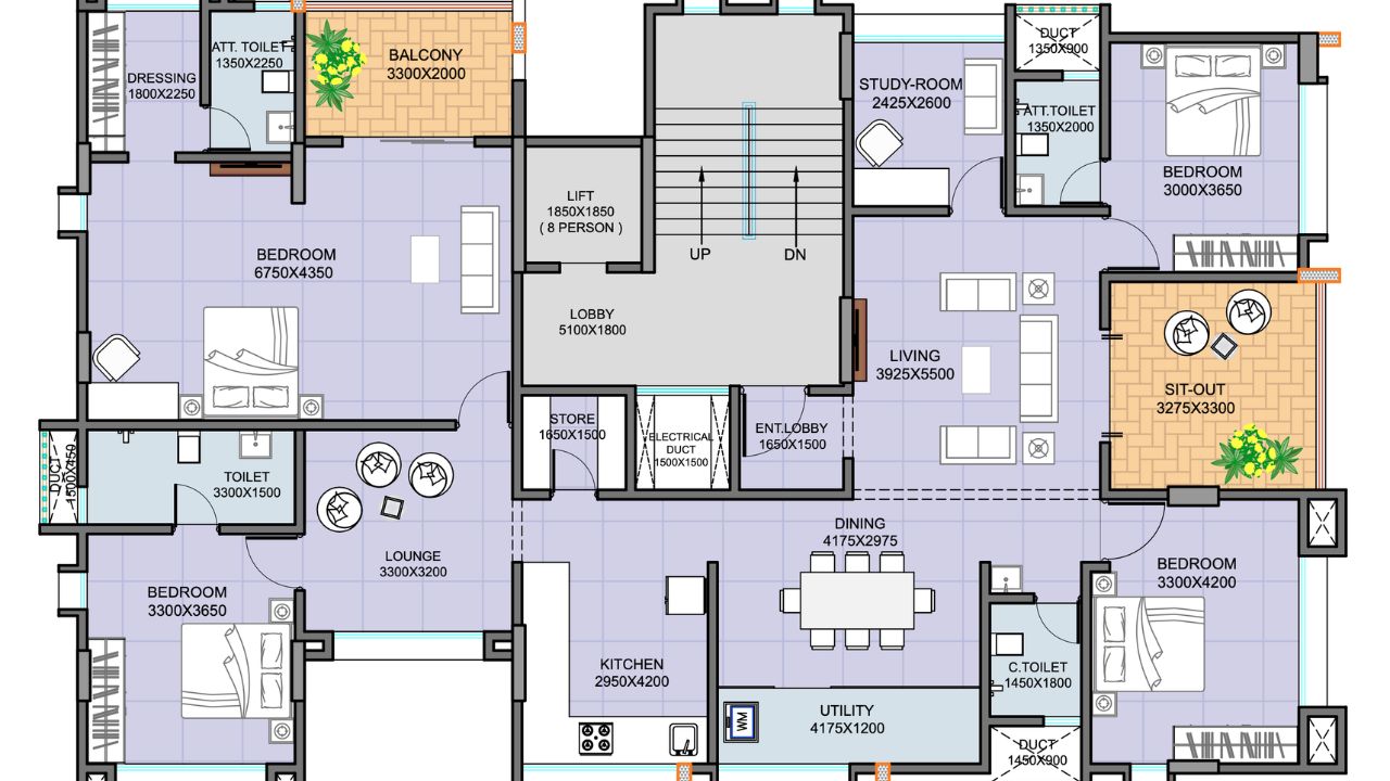 DLF Silver Oaks Sector 26 Gurgaon Floor Plan 4BHK