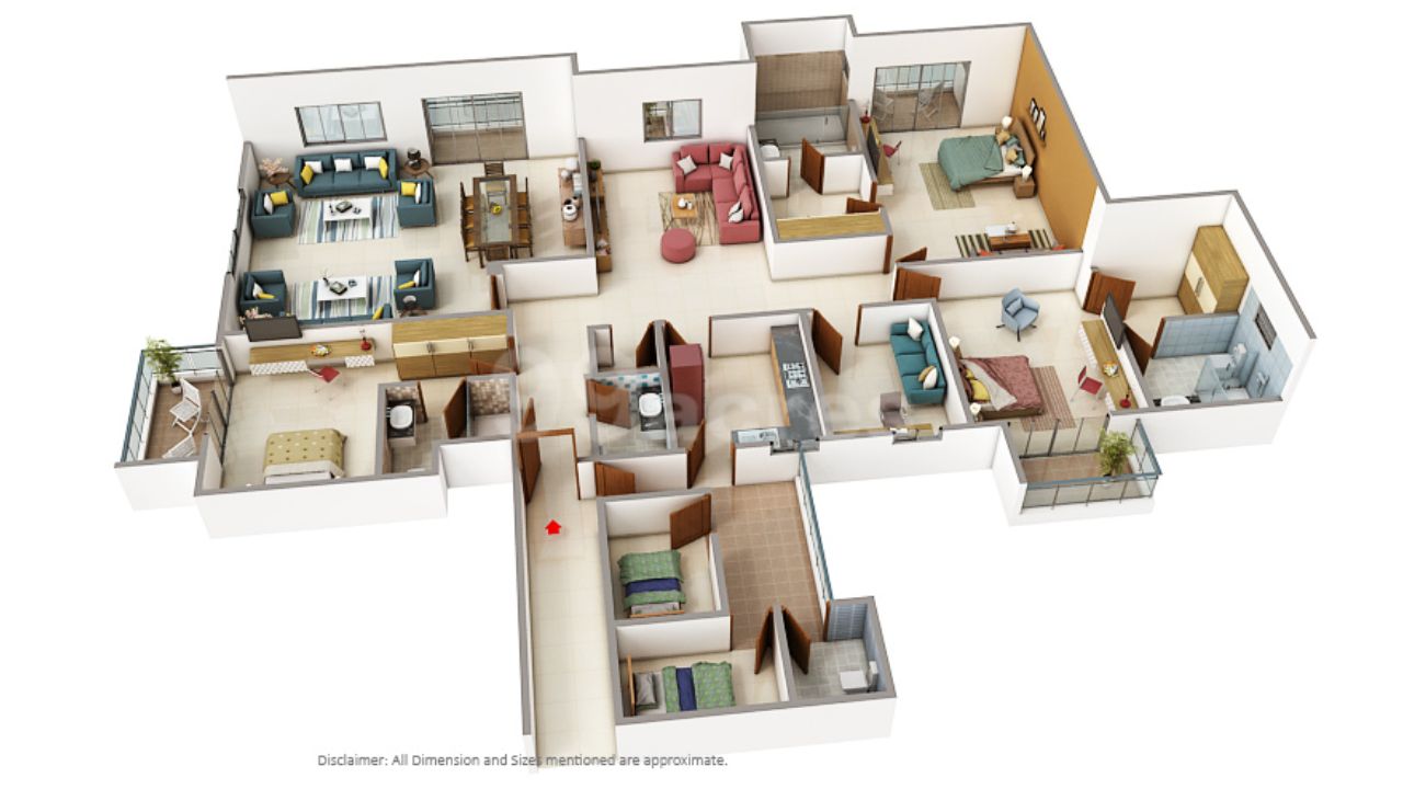 3C Lotus 300 Sector 107 Noida Floor Plan 3 BHK