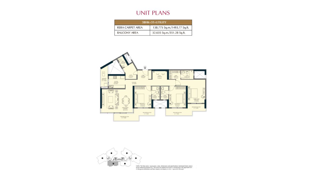 Emaar Elite Oasis Gomti Nagar Extension Lucknow Floor plan 3 BHK