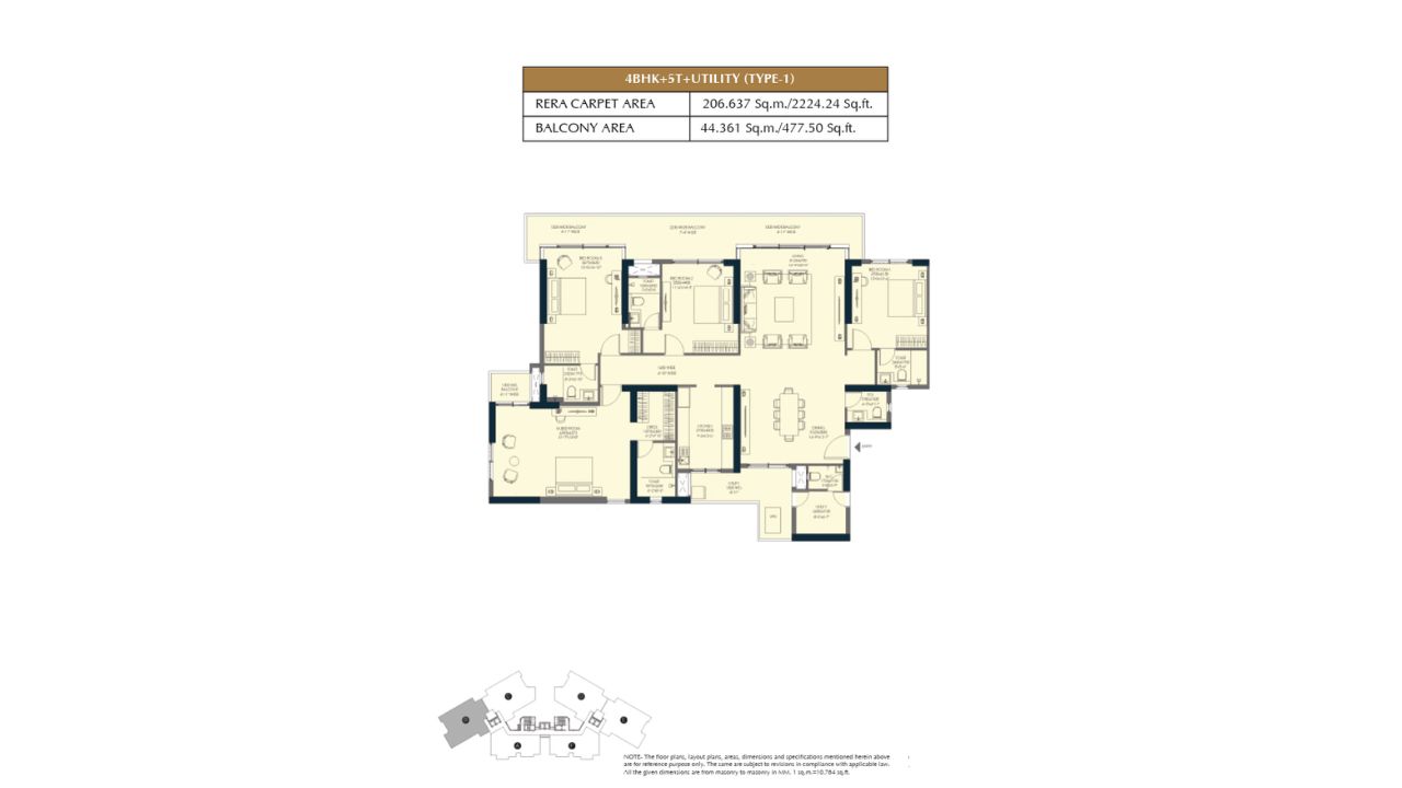 Emaar Elite Oasis Gomti Nagar Extension Lucknow Floor Plan 4 BHK