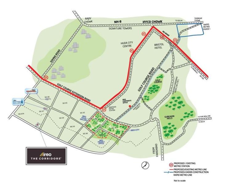 IREO The Corridors Location Map